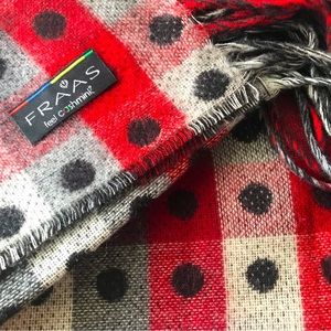 Holt Renfrew FRAAS Warm toned dotted Cashmink® Blanket-Scarf with fringe